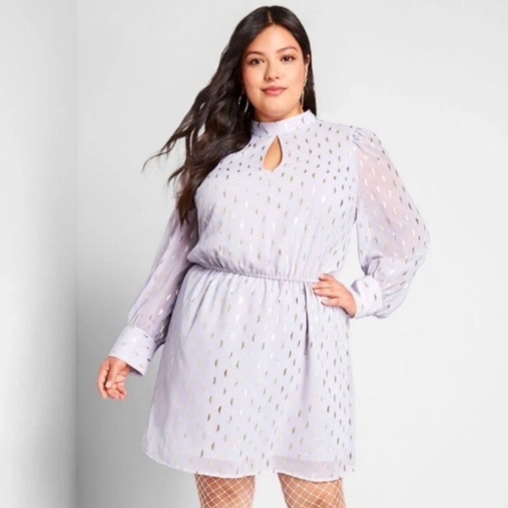 Lilac and Gold ModCloth dress plus size